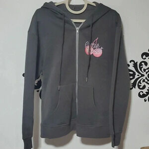 Grey hoodie with "bitter sweet" decals